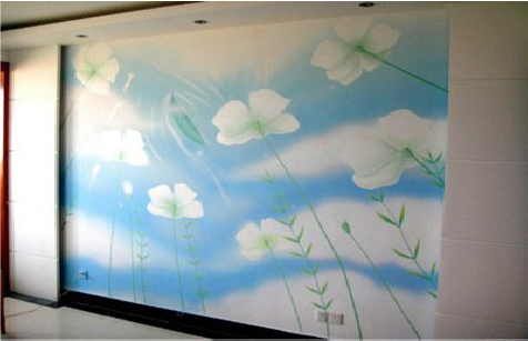 理县画墙绘怎么画好白云的蓬松感？