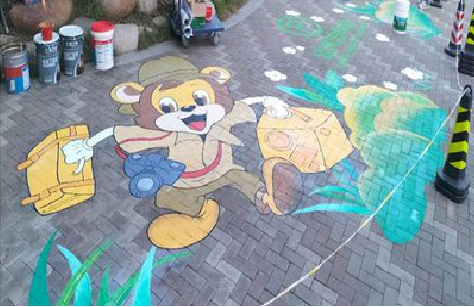 理县夏季画地面彩绘会遇到的问题