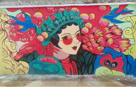 理县墙体彩绘-网红墙