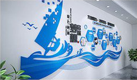 理县海浪主题文化墙如何设计？