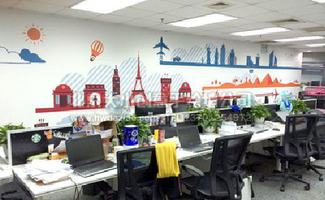 理县教你设计办公室墙绘的方法。