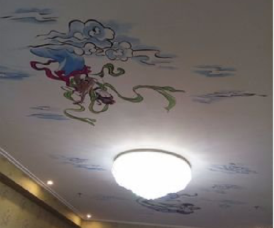 理县如何快速绘制天花板上的手绘墙？